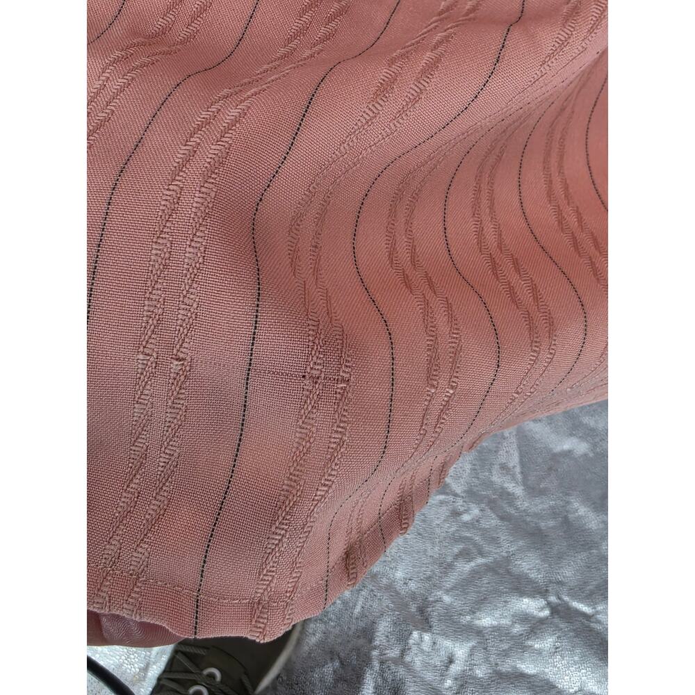 Il Canto Shirt 5XL Salmon Pink Striped Textured Camp Collar Button Up Casual - Picture 6 of 6
